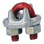 WIRE ROPE U-BOLT CLIP: 1/8 IN COMPATIBLE ROPE DIA, 3 1/4 IN ROPE TURNBACK LG, STEEL, FORGED 29WP16