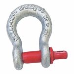 ANCHOR SHACKLE: ANCHOR SHACKLE, 1, 000 LB WORKING LOAD LIMIT, 3/4 IN COMPATIBLE SLING WD, RED 29WP59