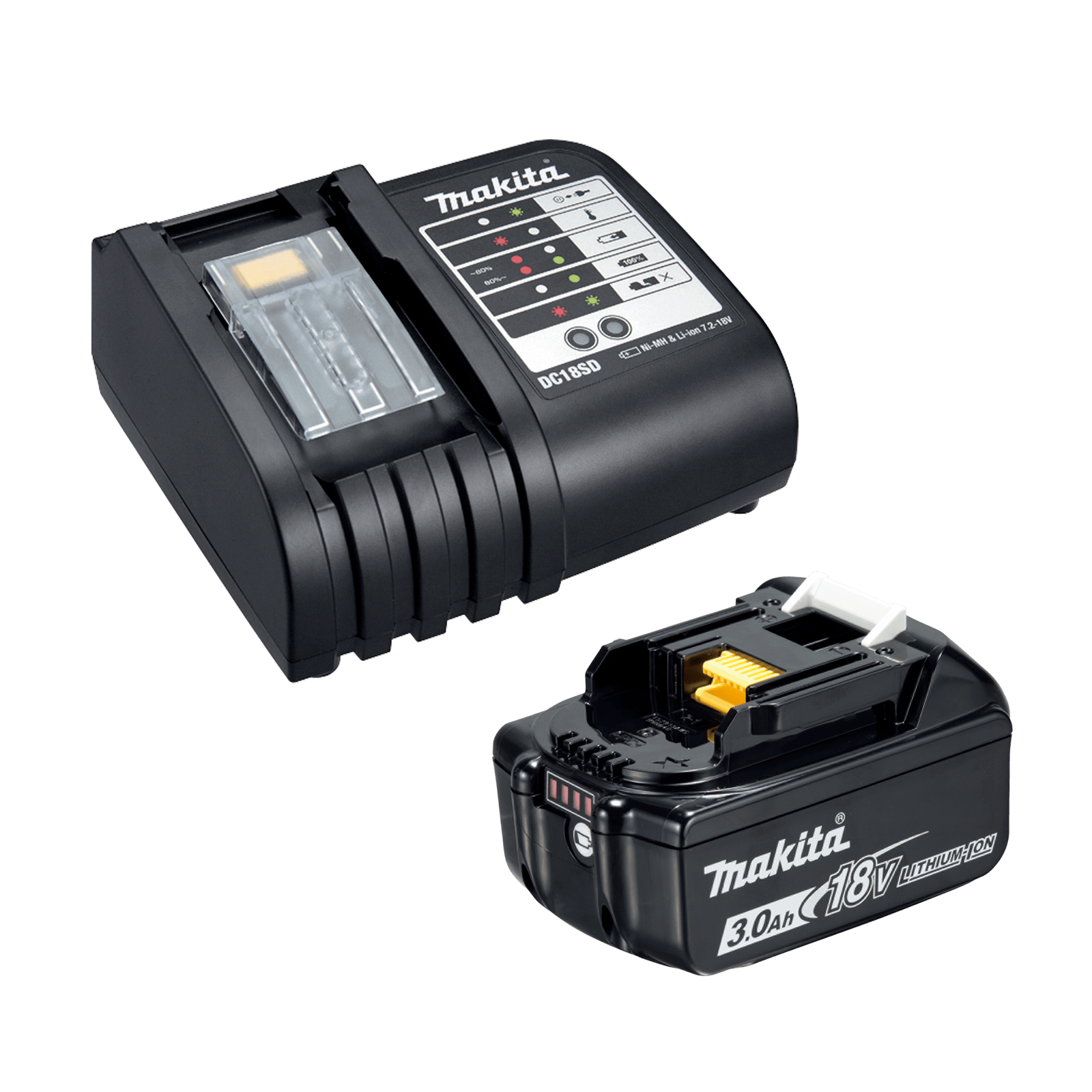 arquivos-ids-158269-191e70-1.png CARGADOR ESTANDAR + BATERÍA 3.0AH 191E70-1 MAKITA - Imagen 1