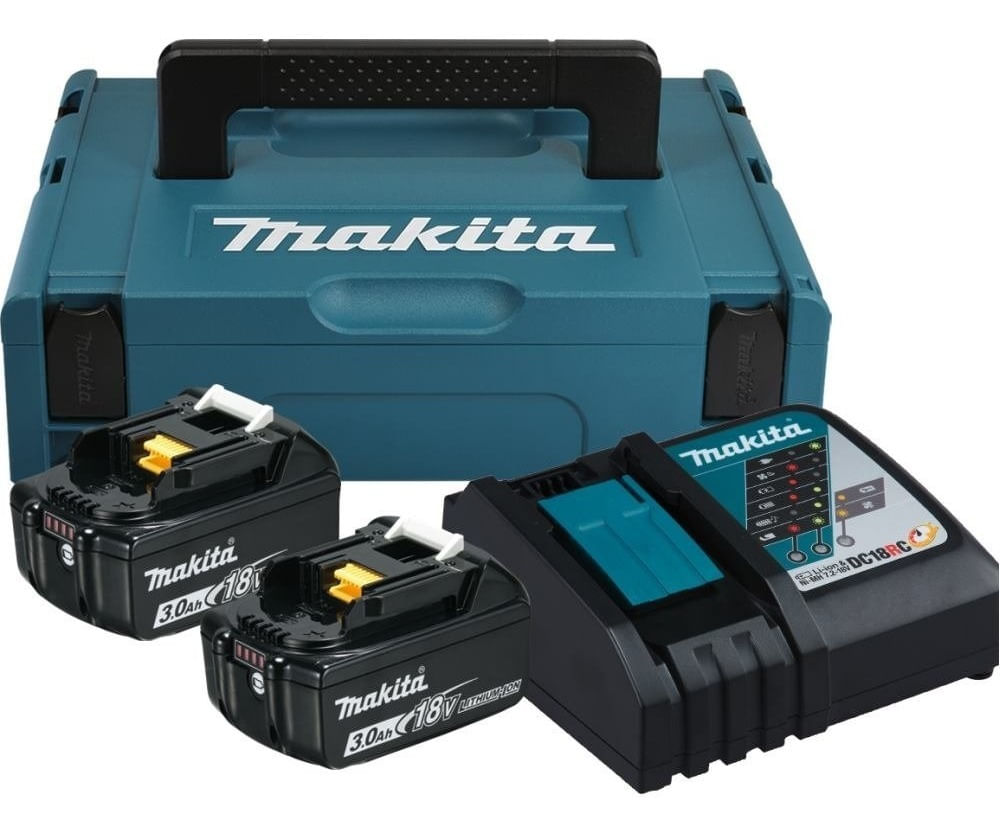 arquivos-ids-158274-197952-5.jpg MAKPAC 2 BATERIAS 3.0AH 18V LXT (BL1830B) + CARGADOR SIMPLE RAPIDO 197952-5 MAKITA - Imagen 1