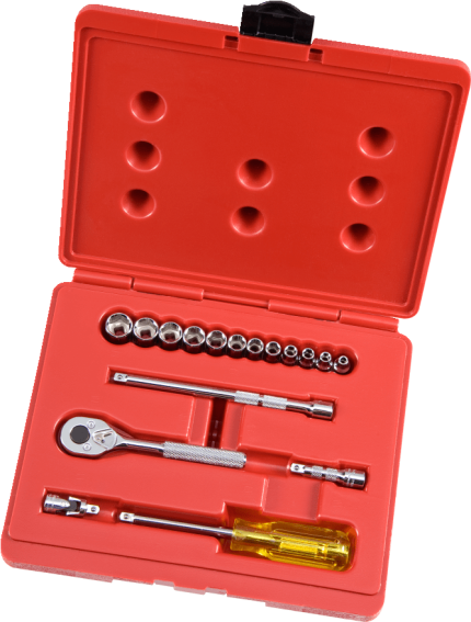 DADO JGO X 17 PZAS 6PT ENC 1/4" C/ACCESORIO 4 - 14MM PROTO J47204