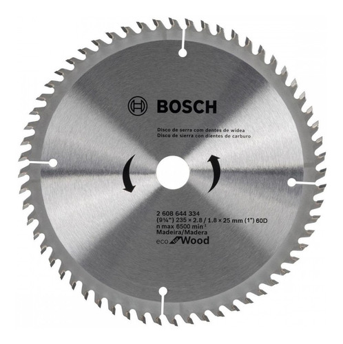 bosch_2608_644_334.jpg DISCO DE SIERRA CIRCULAR ECO PARA MADERA 9 1/4" X 60 D BOSCH 2608.644.334-000 - Imagen 1