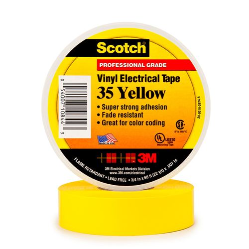cinta_vinilo_scotch.jpg CINTA AISLANTE DE VINIL SCOTCH 35 AMARILLO 19MM X 20MTR 3M 10844 - Imagen 1