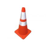 CONO DE SEGURIDAD PVC COLOR NARANJA CON CINTA REFLECTIVA 28"