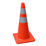 CONO DE SEGURIDAD COLOR NARANJA C/2 CINTAS REFLECTIVAS C/BLANCO 100CM X 36"