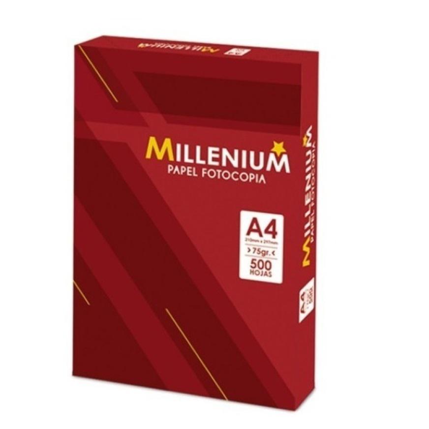 papel_bond_millenium.jpg PAPEL BOND A4 75GRM PQT X 500 HJS (CJA X 10 PQT) MILLENIUM - Imagen 1