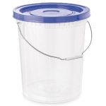 BALDE PLASTICO TRANSPARENTE C/TAPA GRADUADO 20LTR REY